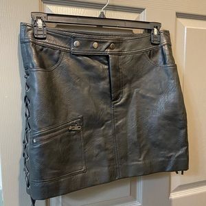 Black leather skirt